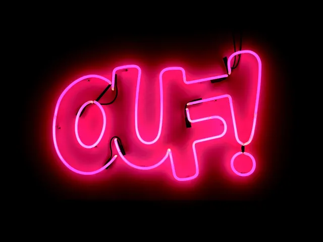 Neon 'CUF!' Wordmark, playful, dark-mode, vibrant