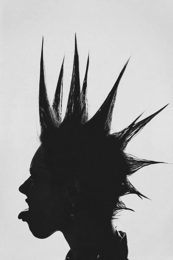 Spiked Silhouette Profile, minimal, monochrome, monochrome