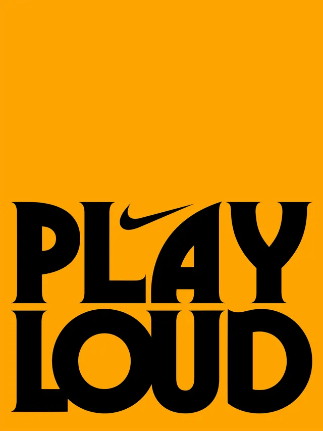 PLAY LOUD Wordmark, minimal, flat, vibrant