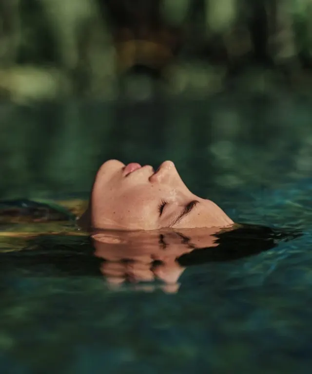 Face in Water, organic, photographic, dark