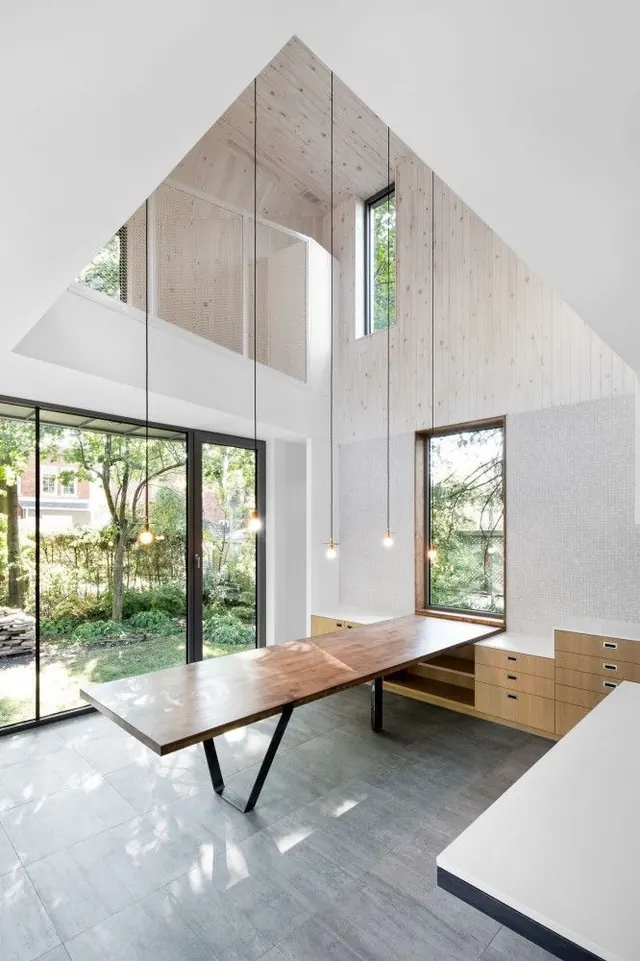 Modern Interior Architecture with Wood Accents, minimal, photographic, light