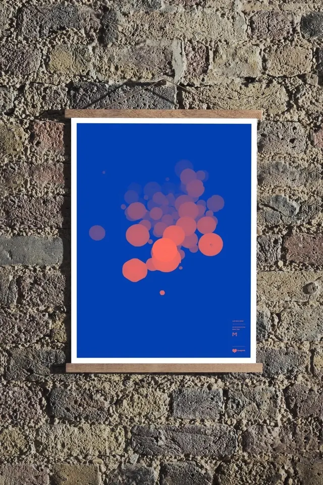 Abstract Orange Circles on Blue Background, minimal, abstract, vibrant