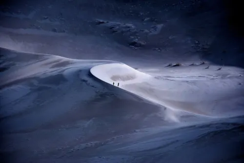 Sand Dune Landscape, minimal, organic, dark