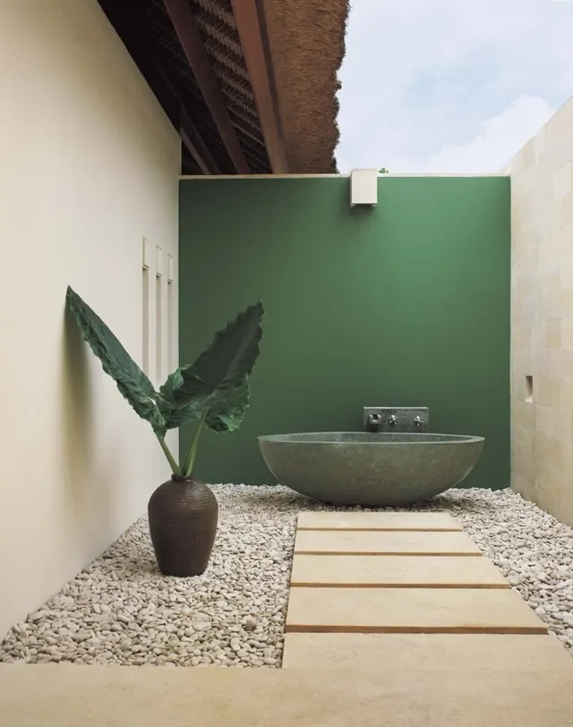 Minimalist Zen Garden Interior, minimal, organic, vibrant
