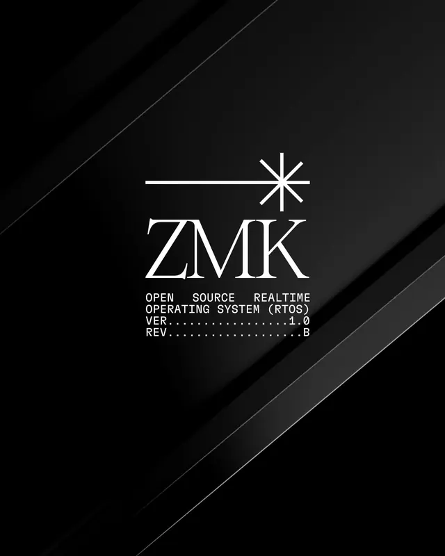 ZMK Open Source Development System Identity, minimal, swiss, dark