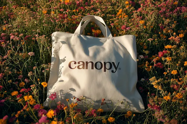Canopy Tote Bag Mockup, organic, photographic, warm