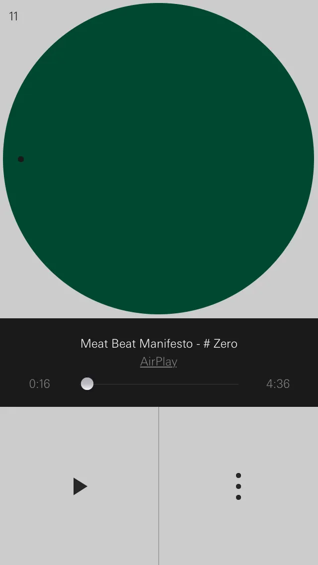 Music Player UI Screen, minimal, flat, dark