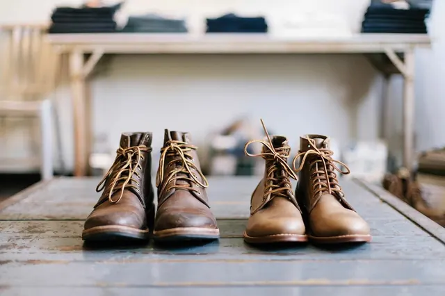 Leather Boots Mockup, photographic, minimal, earthy