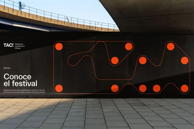 Conoco el festival neon wayfinding graphic, minimal, geometric, dark
