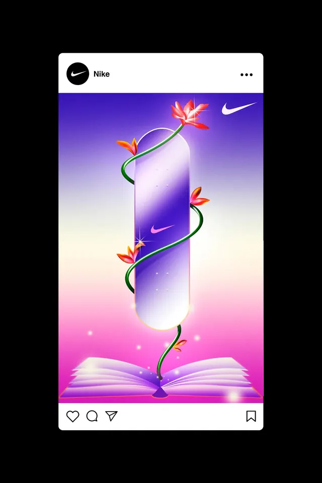 Nike Abstract Line Art Graphic, minimal, line-art, vibrant