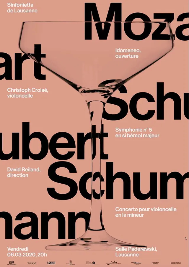 Mozart Musical Composition Typography, swiss, editorial, high-contrast