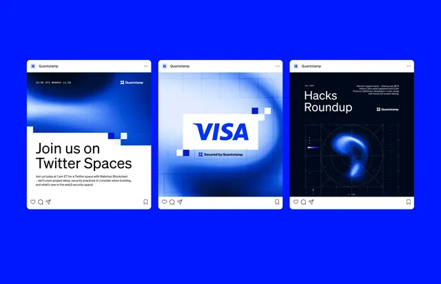 Three-card dark blue UI mockup set, dark-mode, minimal, dark
