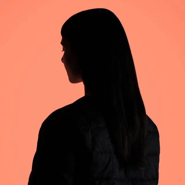 Silhouette of a Woman in Profile, minimal, photographic, vibrant