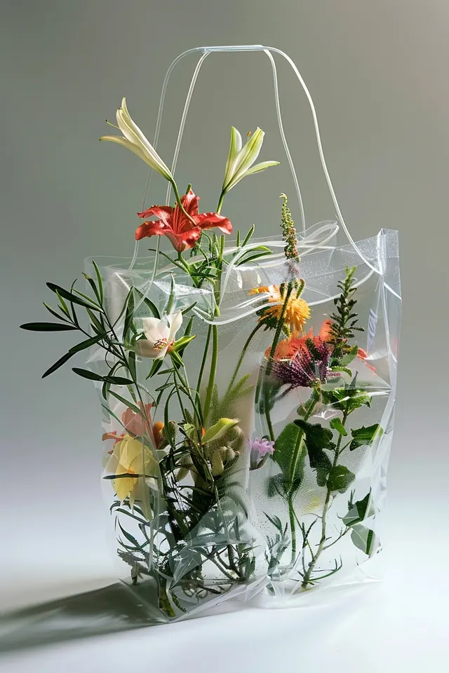 Floral Arrangement in Wire Basket Mockup, organic, photographic, vibrant
