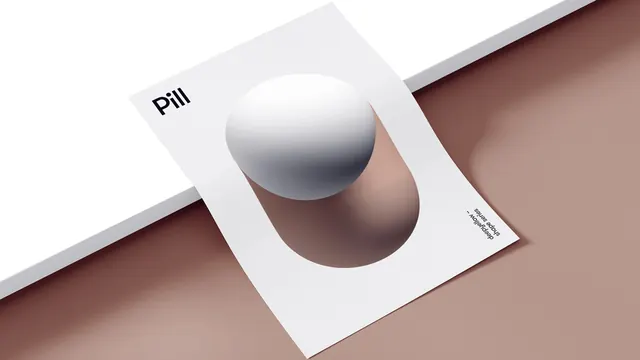 Minimalist 3D Sphere Mockup, minimal, swiss, light