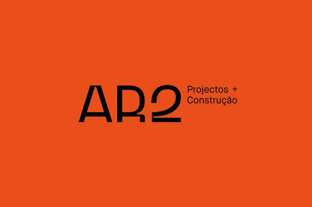 AR2 construction brand logotype, minimal, corporate-clean, dark
