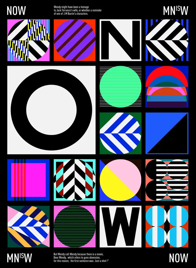 NOW Wordmark and Identity System, swiss, minimal, high-contrast