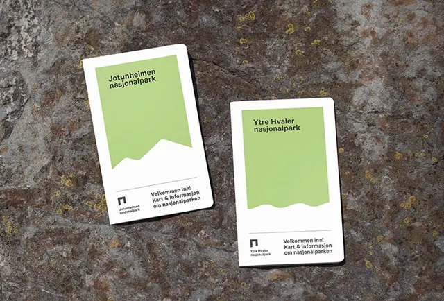 Nature park wayfinding signage with lime-green and white cards, minimal, corporate-clean, light