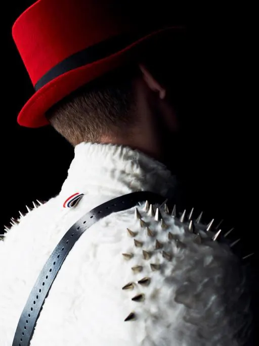 Punk-Inspired Fashion Portrait, photographic, maximalist, high-contrast