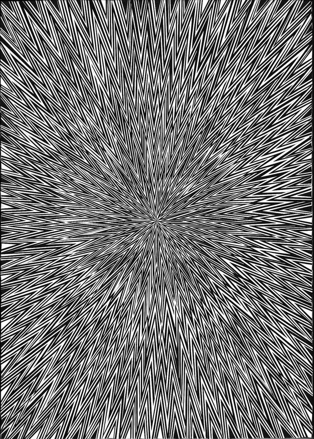 Radial Line Burst Pattern, minimal, monochrome, monochrome