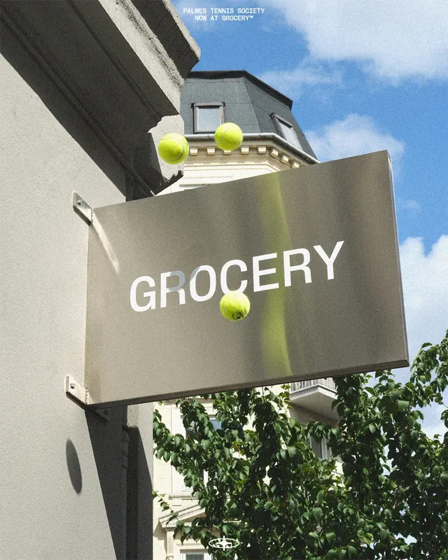 Grocery Store Signage Mockup, minimal, corporate-clean, muted