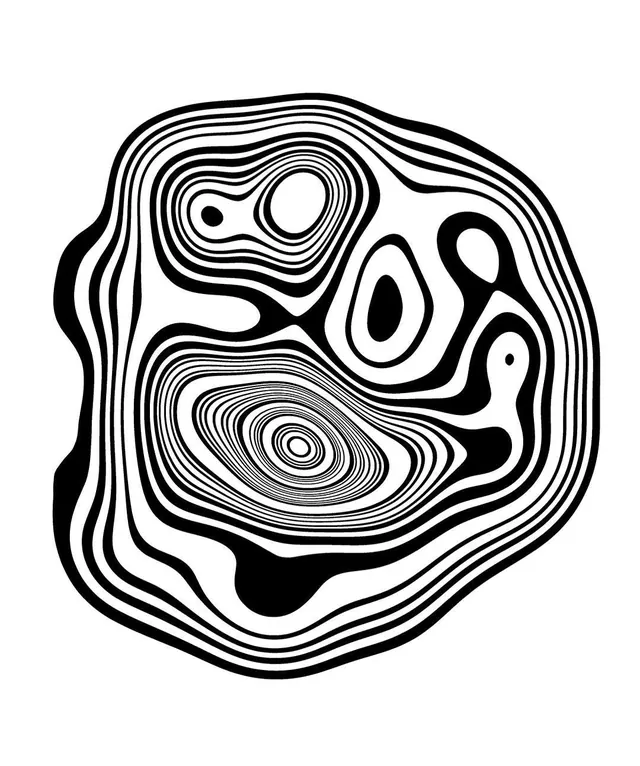 Organic Line Art Abstract Graphic, minimal, organic, monochrome