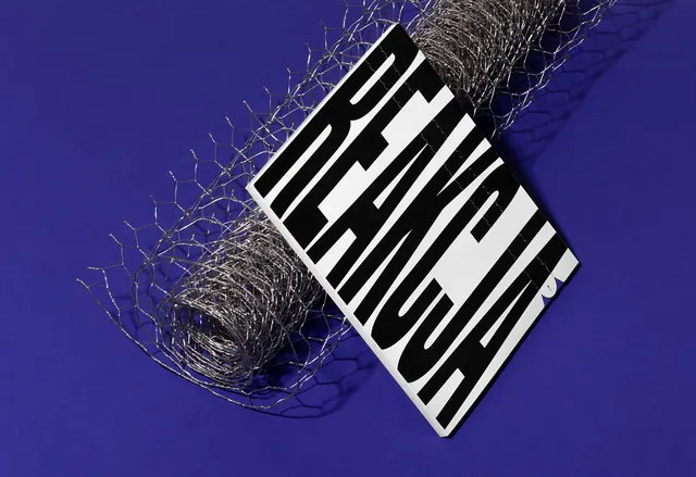 Abstract Wireframe Typography Design, brutalist, neo-brutalist, high-contrast
