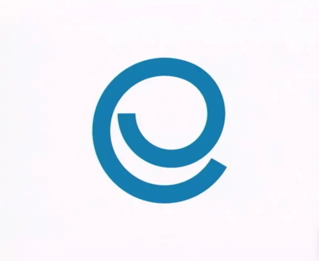 Blue Circular Abstract Logo, minimal, geometric, cool