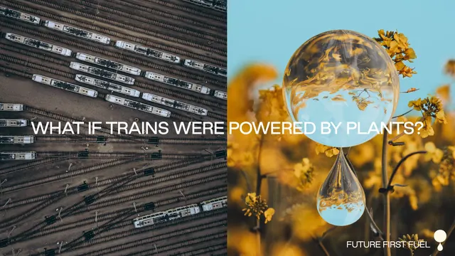 Conceptual split-screen trains and water droplet, organic, photographic, dark