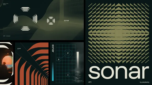 Sonar visual identity and UI system, dark-mode, geometric, dark