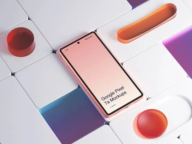 Google Pixel 7a Product Mockup, minimal, geometric, vibrant