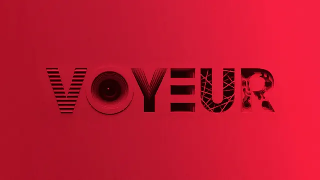 Voyeur Wordmark Design, minimal, geometric, vibrant