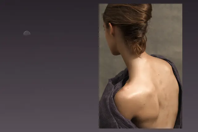 Back Profile Portrait, minimal, photographic, dark