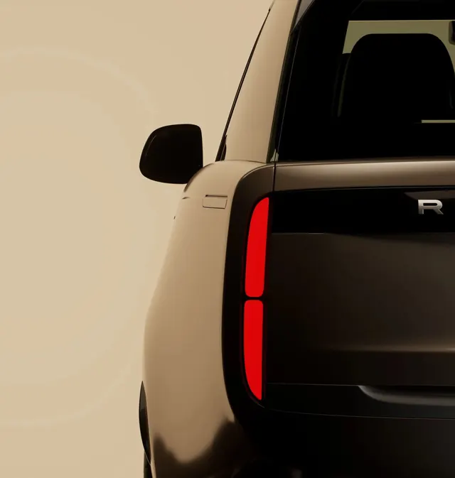 Vehicle Rear Detail Close-up, minimal, photographic, dark