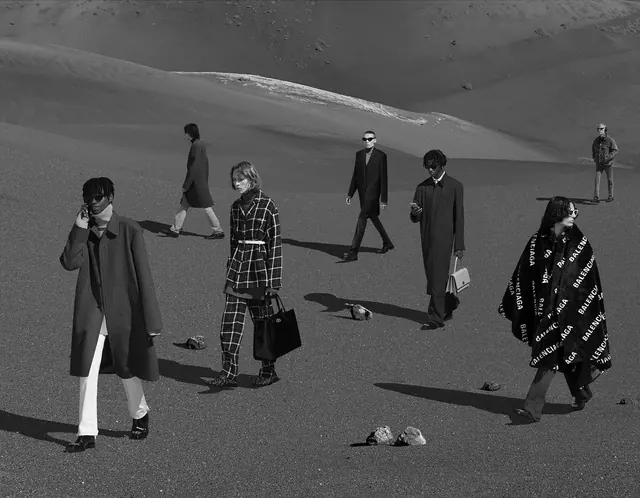 Surreal Desert Fashion Photography, minimal, monochrome, monochrome