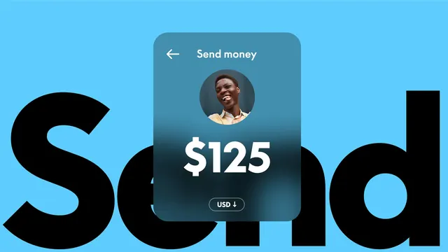 Send Money UI Mockup, minimal, flat, vibrant