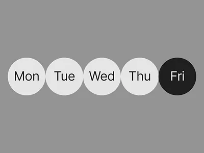 Day of the Week UI Elements, minimal, flat, monochrome