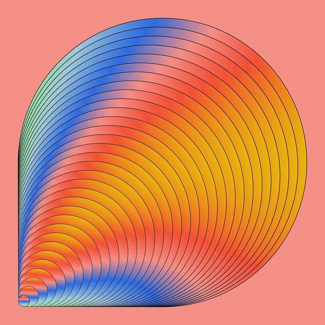 Gradient Concentric Circle Graphic, geometric, abstract, vibrant