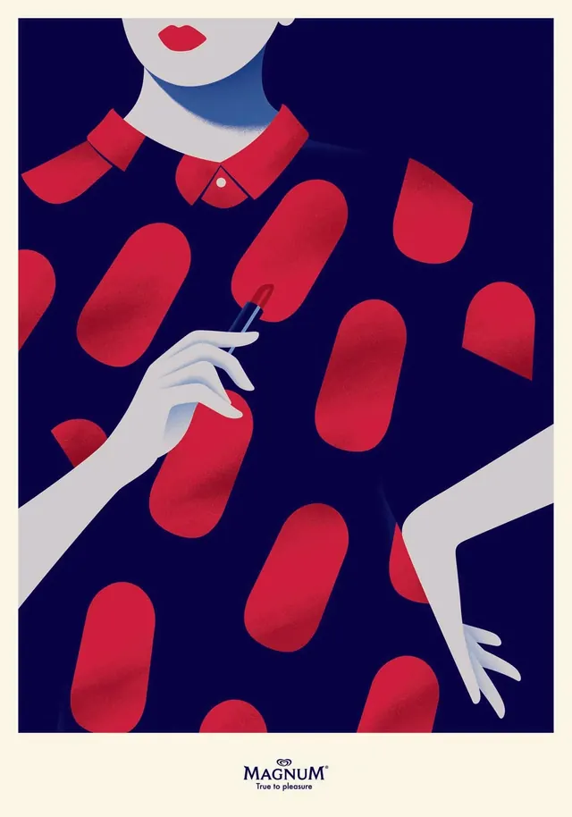 Abstract Red and Blue Illustration, flat, abstract, high-contrast