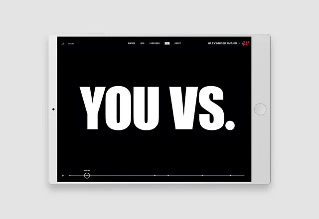 YOU VS. UI Mockup, minimal, swiss, dark