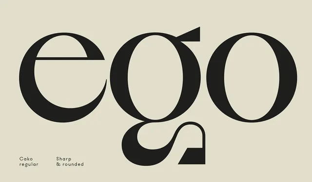 ego wordmark design, minimal, geometric, monochrome