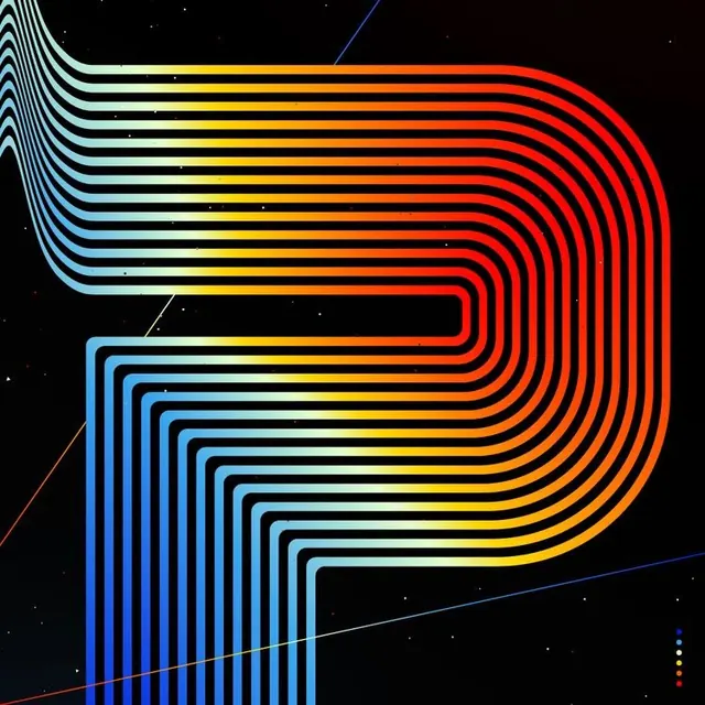 Abstract Gradient Line Art, minimal, geometric, vibrant