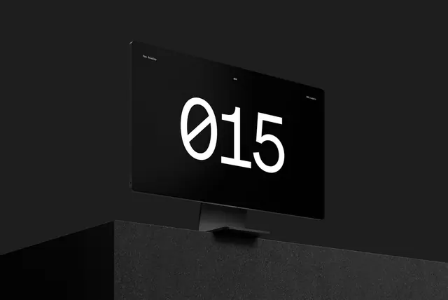 Digital Display Mockup, minimal, dark-mode, dark