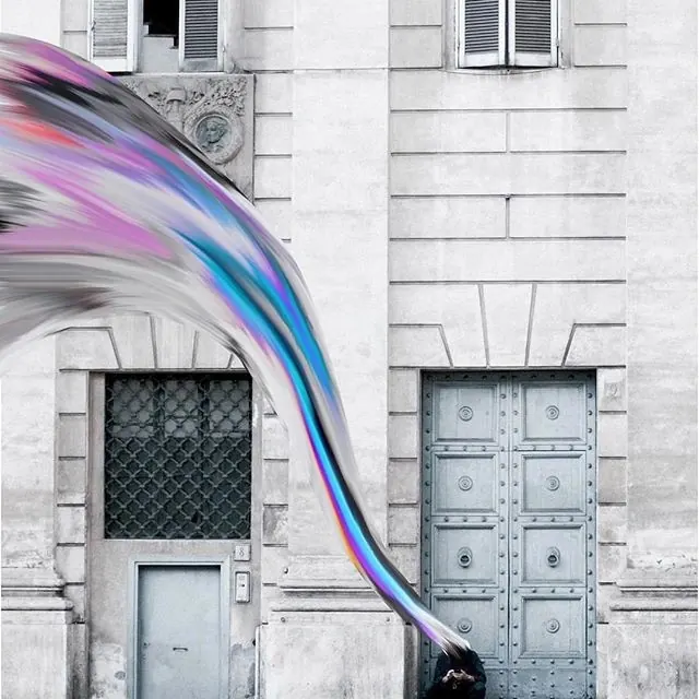 Abstract Fluidity on Architecture, abstract, gradient-heavy, vibrant