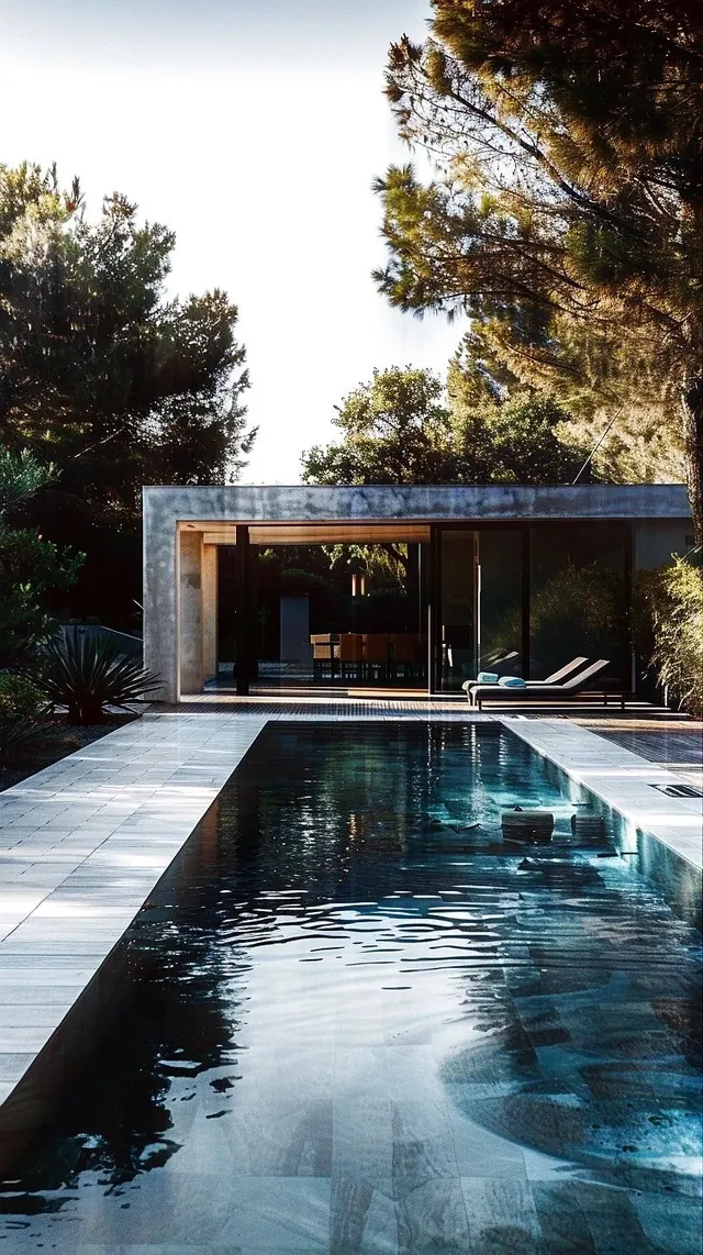 Modernist Poolside Architecture, minimal, luxury, cool