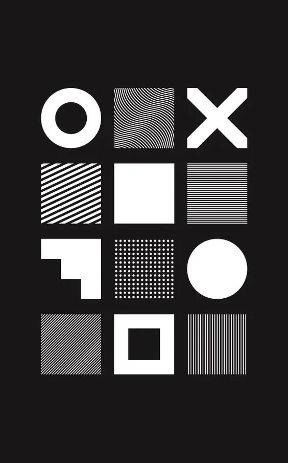 Geometric Grid Identity System, minimal, swiss, dark