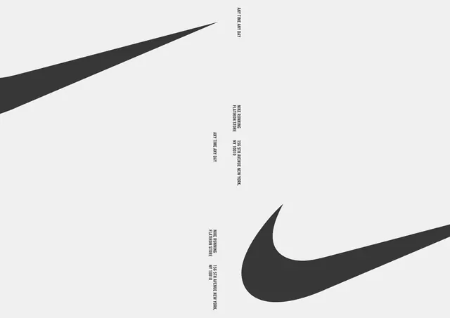 Nike Swoosh Identity Layout, minimal, swiss, monochrome