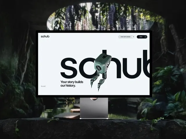 Scoutb Website Mockup, minimal, corporate-clean, monochrome