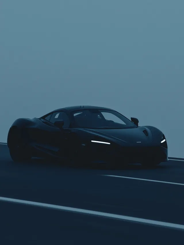 Futuristic Sports Car in Fog, minimal, luxury, cool