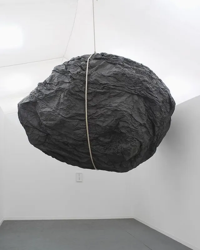 Abstract 3D Rock Sculpture, minimal, abstract, monochrome